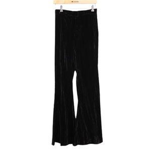 NWT ZARA BLACK CRUSHED VELVET FLARE PANTS